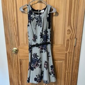 Elle Floral Dress - Gray and Blue